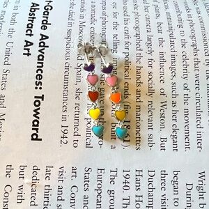 Enamel heart earrings
